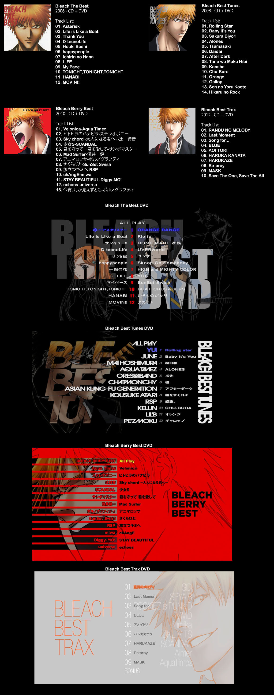 Bleach Op Ed 2006 2012 4xcd Wav Flac 4xdvd5 Nyaa