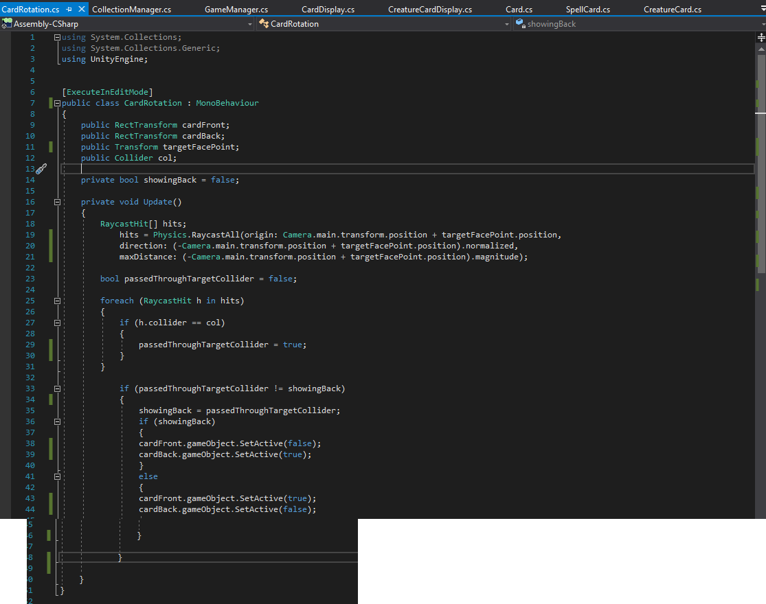 2d card rotation seems to work but the back of the card doesnt appear